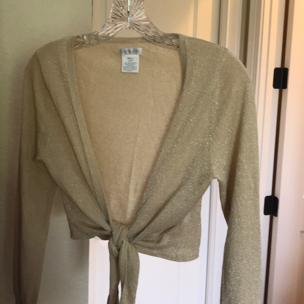 WORTHINGTON HOLIDAY GOLD FRONT TIE TOP SMALL